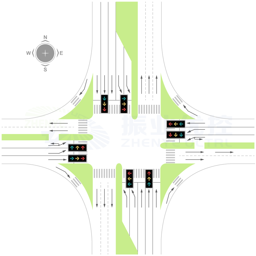圖1 科技大道-仁愛(ài)路交叉口渠化圖