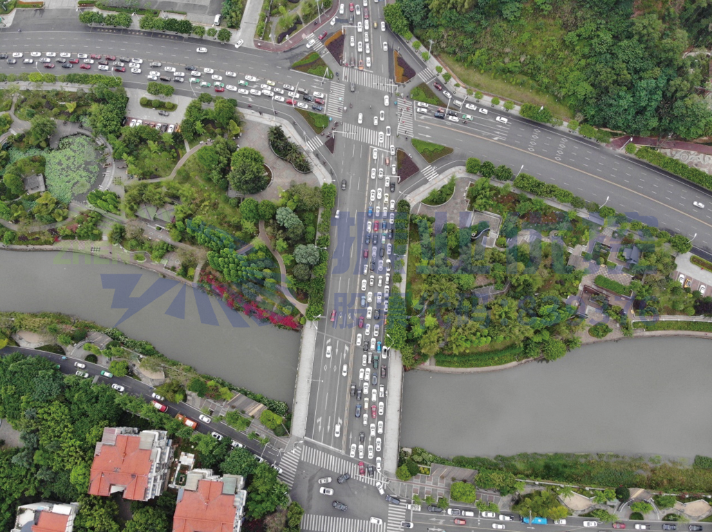 圖2 綠心路-竹公溪路口排隊(duì)溢出