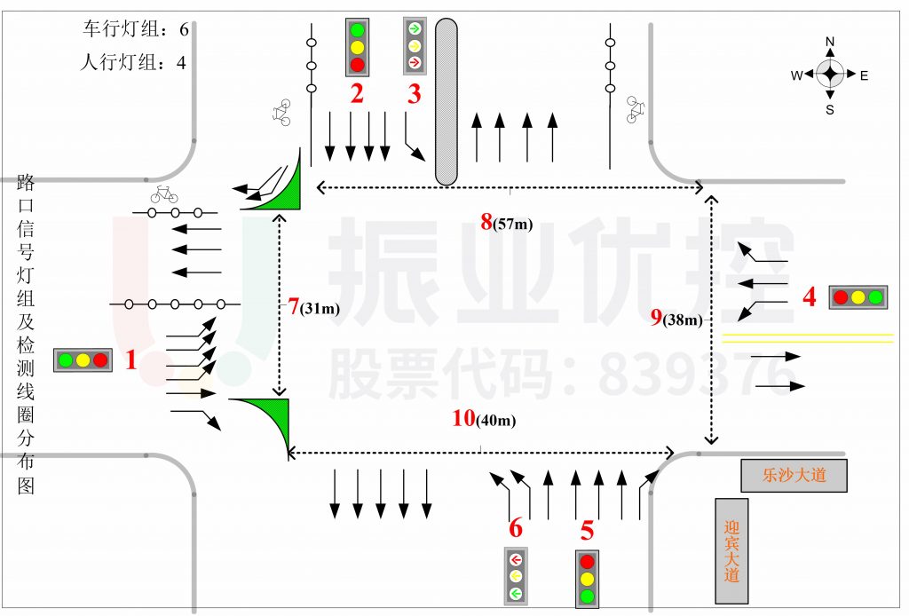 圖2 樂(lè)沙大道-迎賓大道路口基礎(chǔ)信息圖（優(yōu)化前）