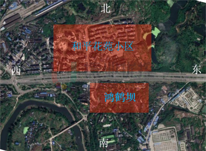 圖1 路段改造前相關區(qū)域示意圖