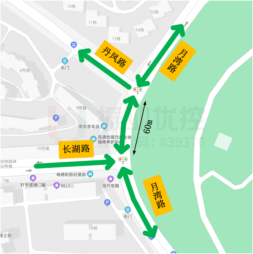 圖1 路段、路口點(diǎn)位示意圖