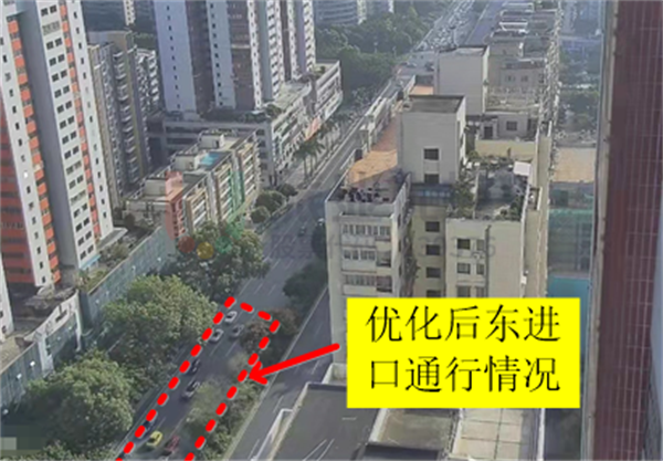 圖8-2 早高峰金砂-天山路口東進口優(yōu)化前后對比