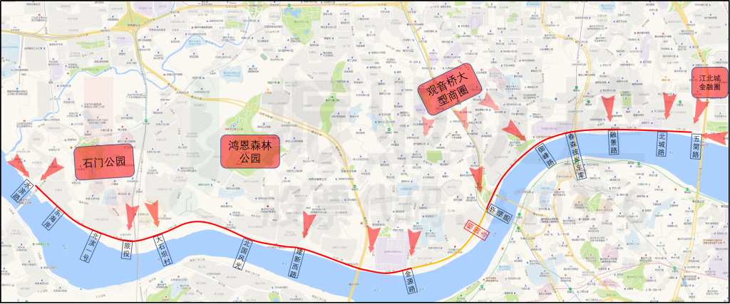 圖1 北濱一路協(xié)調路段點位圖